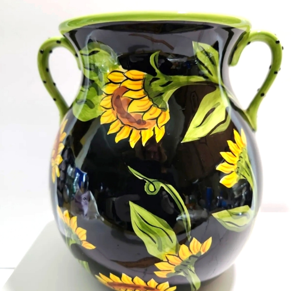 Sunflower Vase Blue Sky Pottery 7"